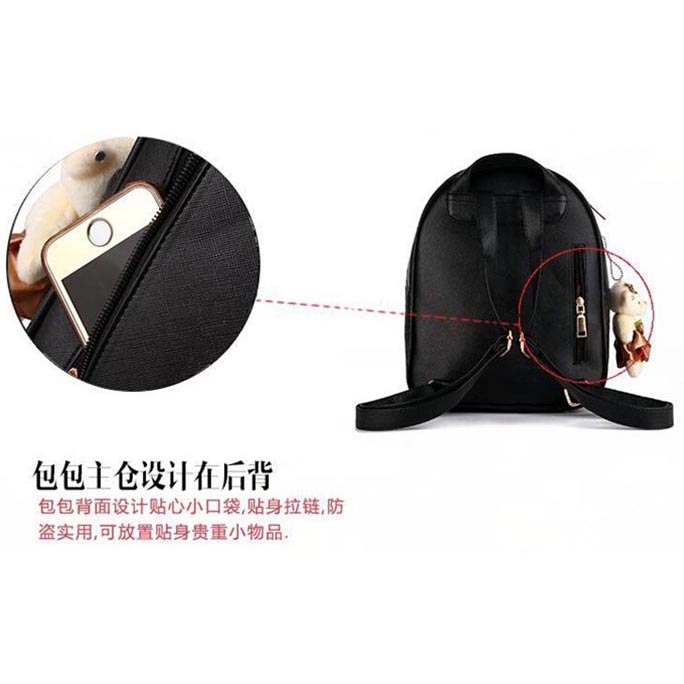tas ransel fashion wanita bag in bag 2 in 1 black tas ransel fashion wanita bag in bag 2 in 1 black