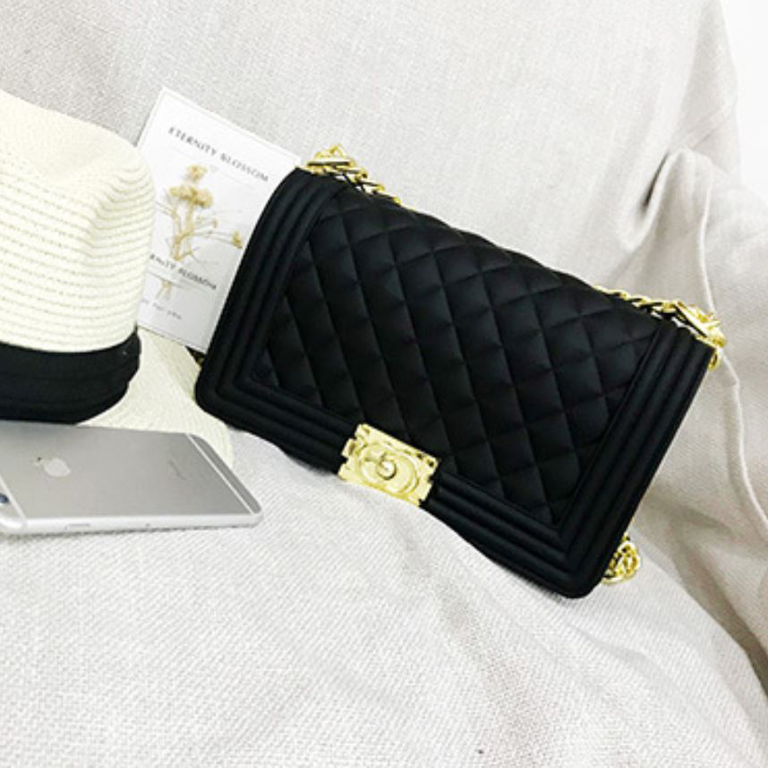 Tas Selempang Kasual Wanita Diamond Pattern Black Jakartanotebook Com