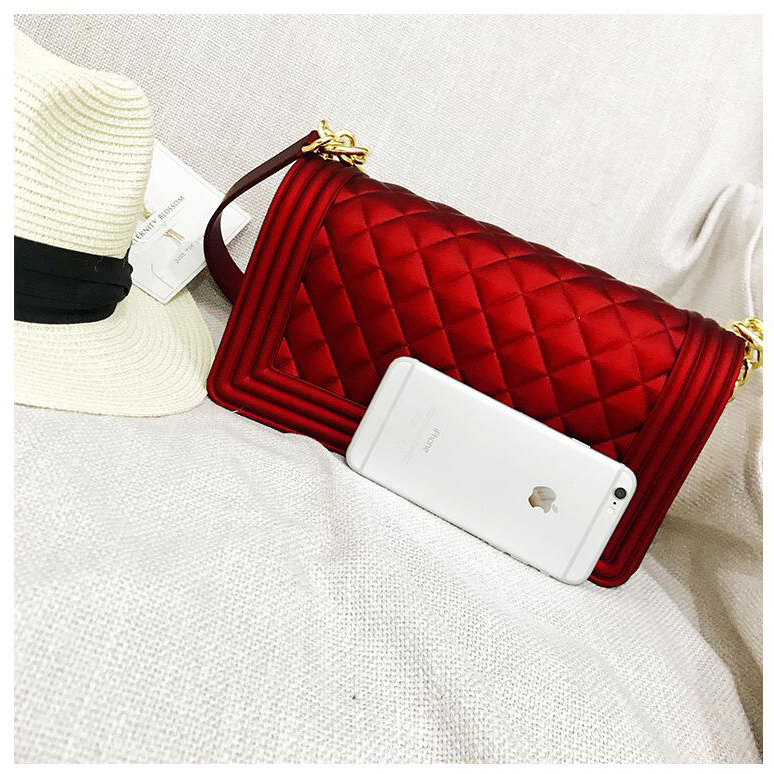 Tas Selempang Kasual Wanita Diamond Pattern - Black - JakartaNotebook.com