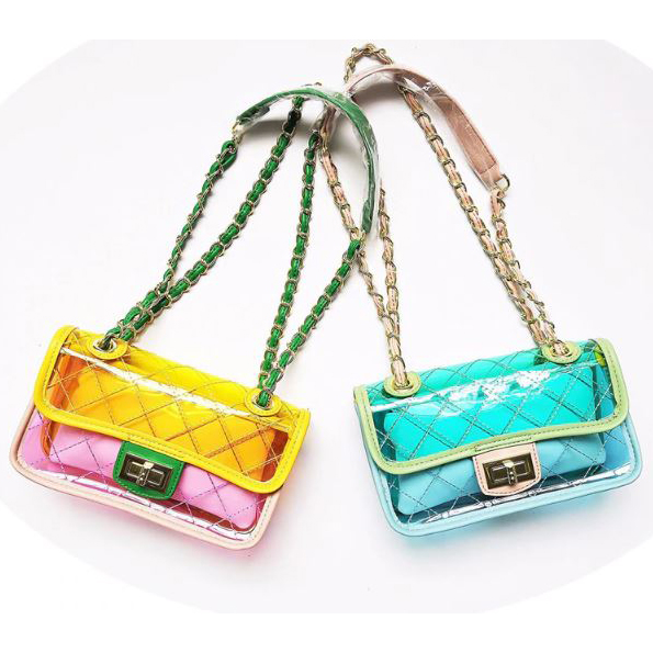 Tas Selempang Wanita Model Transparent Jelly Bag 6278 Pink