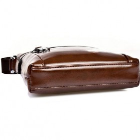 Rhodey Tas Selempang Pria Messenger Bag Bahan Kulit Model Vertical - 0611 - Brown - 7