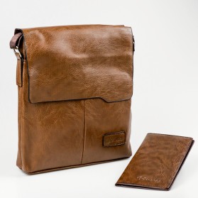 Rhodey Tas Selempang Messenger Bag Large Pria dengan Dompet - 898 - Brown - 2