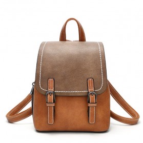 Doodoo Tas Ransel Wanita Model Vintage Retro Backpack - Brown