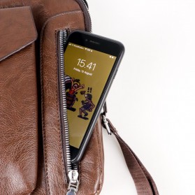 Rhodey Tas Selempang Pria Messenger Bag PU Leather - 8602 - Brown - 10