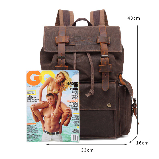 ... G-FAVOR Tas Ransel Pria Bahan Canvas - YD5358 - Coffee - 6 ...