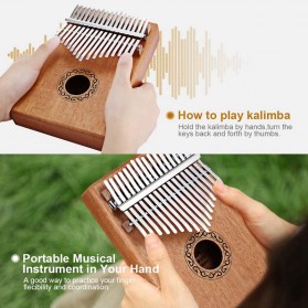 Afecto Kalimba Thumb Piano Musical Toys 17 Note Sound - W-17T - Wooden - 2