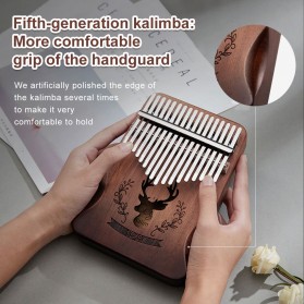 Cega Kalimba Thumb Piano Musical Toys 17 Note Sound Deer Design - CK17 - Brown - 3