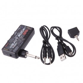 Ammoon Amplifier Gitar Jack 6.5mm Dengan Plug Headphone 3.5mm - Black - 5