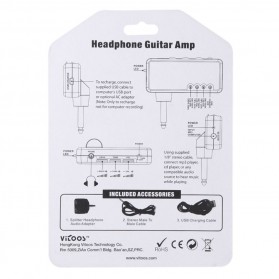 Ammoon Amplifier Gitar Jack 6.5mm Dengan Plug Headphone 3.5mm - Black - 6