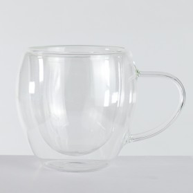 One Two Cups Gelas Cangkir Kopi Anti Panas Double-Wall Borosilicate Glass Round Series 160ml - Transparent - 3