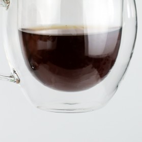 One Two Cups Gelas Cangkir Kopi Anti Panas Double-Wall Borosilicate Glass Round Series 160ml - Transparent - 6
