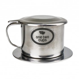 One Two Cups Filter Saring Kopi Vietnamese Coffee Drip Pot Stainless Steel 100ml 8 Quai 9.5x6.5cm - LC1 - Silver - 1