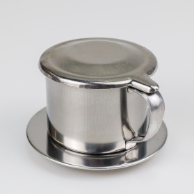 One Two Cups Filter Saring Kopi Vietnamese Coffee Drip Pot Stainless Steel 100ml 8 Quai 9.5x6.5cm - LC1 - Silver - 4