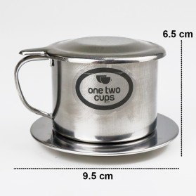 One Two Cups Filter Saring Kopi Vietnamese Coffee Drip Pot Stainless Steel 100ml 8 Quai 9.5x6.5cm - LC1 - Silver - 5