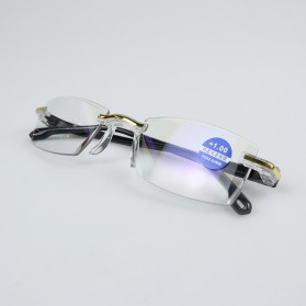 BELMON Kacamata Baca Frameless Anti Blue Light Reading Glasses Plus 1 - 641 - Black Gold - 2