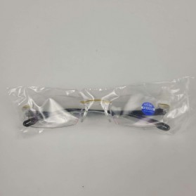 BELMON Kacamata Baca Frameless Anti Blue Light Reading Glasses Plus 1 - 641 - Black Gold - 6