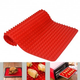 Aihogard Alas Masak Pyramid Silicone Non-stick Oven Baking Tray Mat - JJ1370-01 - Red