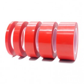 SZBFT Perekat Double Tape Acrylic Adhesive Transparent No Trace Sticker 5 mm x 3 m - J4702 - Red
