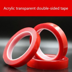 SZBFT Perekat Double Tape Acrylic Adhesive Transparent No Trace Sticker 10 mm x 3 m - J4702 - Red - 9