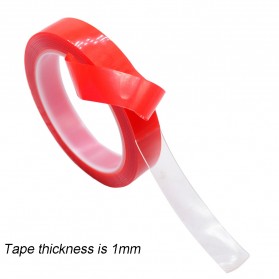SZBFT Perekat Double Tape Acrylic Adhesive Transparent No Trace Sticker 10 mm x 3 m - J4702 - Red - 10