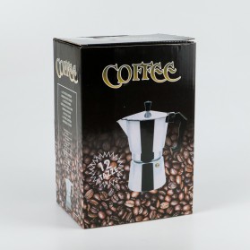 One Two Cups Espresso Coffee Maker Moka Pot Teko Stovetop Filter 600ml 12 Cups - JF112 - Silver - 9