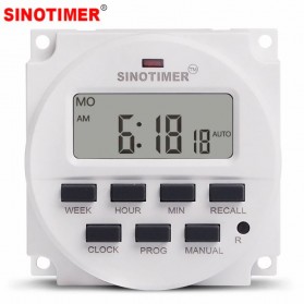 Sinotimer Programmable Timer Switch Relay Countdown Time 220V AC - TM618N-2 - White - 1