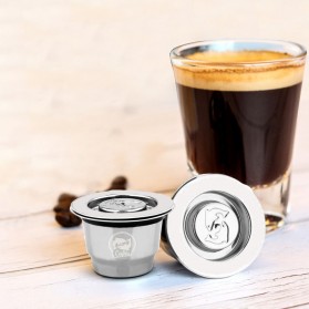 ICafilas Refillable Capsule Stainless Steel for Nespresso Coffee Pod Machine 1PCS - F457 - Silver