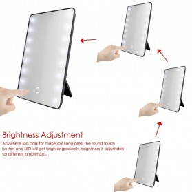 RUIMIO Home Solution Cermin Make Up Mirror 16 LED Light - A3107 - Black - 3