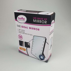 RUIMIO Home Solution Cermin Make Up Mirror 16 LED Light - A3107 - Black - 4