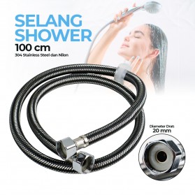 JRJUBB Selang Shower Fleksibel Braided Hose Stainless Steel 100CM 1 PCS - JR013 - Silver
