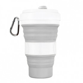 Gelas & Mug - ACEBON Gelas Lipat Silikon Foldable Travel Mug 550ml - GY500 - Gray