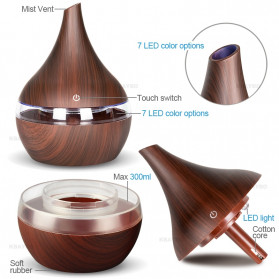 Taffware Air Humidifier Ultrasonic Aromatherapy Oil Diffuser Wood Grain 300ml - Humi K-H98 - Brown - 6