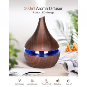 Taffware Air Humidifier Ultrasonic Aromatherapy Oil Diffuser Wood Grain 300ml - Humi K-H98 - Brown - 8