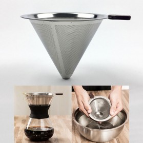 Ueinsang Filter Penyaring Kopi V60 Cone Coffee Dripper Filter Size Medium - F-402 - Silver