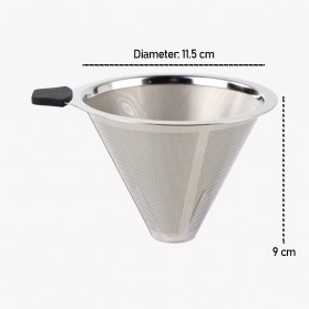 Ueinsang Filter Penyaring Kopi V60 Cone Coffee Dripper Filter Size Small - F-401 - Silver - 7