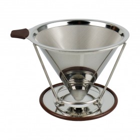 One Two Cups Filter Penyaring Kopi V60 Cone Coffee Dripper Filter Double Layer Large - F-412 - Silver