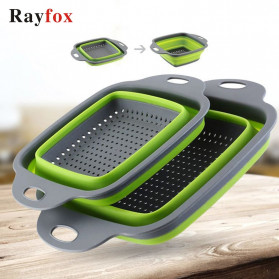 Rayfox Keranjang Saringan Lipat Drain Basket Foldable Collapsible Size L - DP0155 - Green