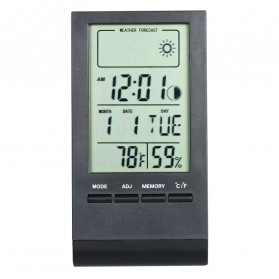 KKMOON Jam Meja Mini Digital Thermometer Hygrometer Weather Station - CX220 - Black - 2