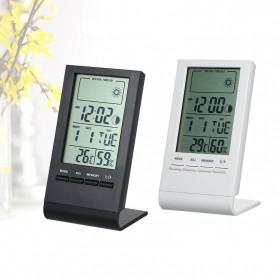 KKMOON Jam Meja Mini Digital Thermometer Hygrometer Weather Station - CX220 - Black - 4