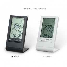 KKMOON Jam Meja Mini Digital Thermometer Hygrometer Weather Station - CX220 - Black - 9