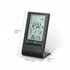 KKMOON Jam Meja Mini Digital Thermometer Hygrometer Weather Station - CX220 - Black - 10