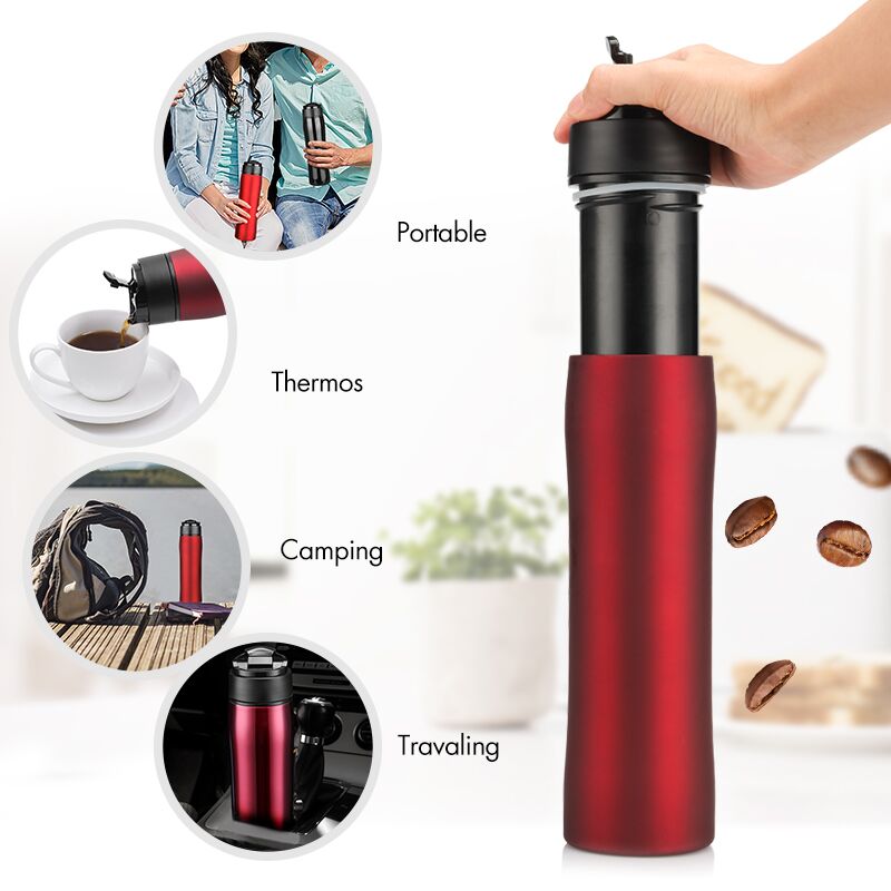 SelfLock Botol Minum Kopi Portable French Press Coffee