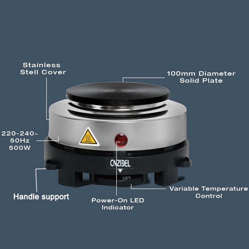 Gambar produk Cnzidel Pemanas Kopi Susu Air Minuman Mini Heater Stove Pot 500W - CK500