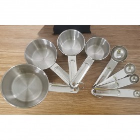HOOMIN Sendok Takar Ukur Cup Stainless Steel Measuring Spoon 8 PCS - 16780 - Silver - 2