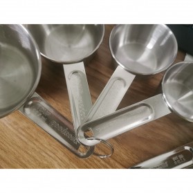 HOOMIN Sendok Takar Ukur Cup Stainless Steel Measuring Spoon 8 PCS - 16780 - Silver - 3