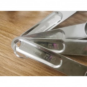 HOOMIN Sendok Takar Ukur Cup Stainless Steel Measuring Spoon 8 PCS - 16780 - Silver - 4