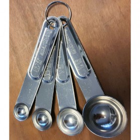 HOOMIN Sendok Takar Ukur Cup Stainless Steel Measuring Spoon 8 PCS - 16780 - Silver - 5