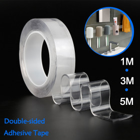 SzGlue Double Tape Perekat Transparent No Trace Washable Sticker 500 x 3 cm - J007 - Transparent