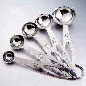 Friez Sendok Takar Cup Stainless Steel Measuring Spoon 5 PCS - S300 - Silver