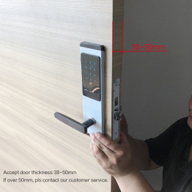 YRHAND Gagang Pintu Elektrik Intelligent Password Tapping Key Card Door Unlock Right Open - T20 - Black - 3